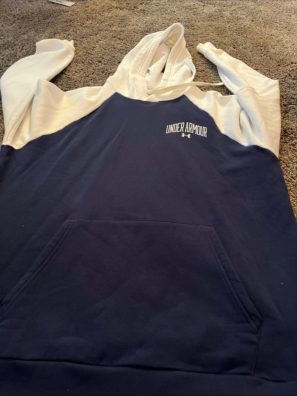 Under Armour Navy and White Raglan Hoodie. New. Large. Men - Picture 7 of 9